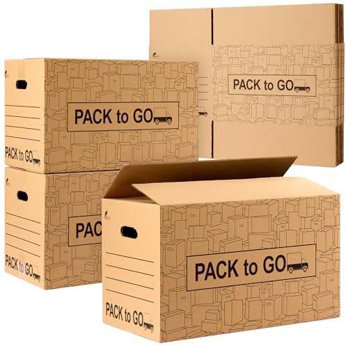Packung mit Aufbewahrungskartons, Umzugskarton mit Griffen, verstärkter Karton, 50 x 30 x 30 cm (Packung mit 30 Boxen 50 x 30 x 30 cm)