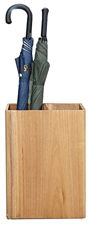 Quadratischer Regenschirmständer, Regenschirmständer aus Holz, auf Fuß, Regenschirmständer mit Abtropfschale, Aufbewahrungsbehälter für Regenschirmhalter