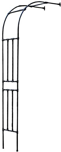 HZSCL Halbbogen Gartenbogen Metall Spalier Wandbogen, Torbogen Rankhilfe, Rosenbogen Halbrund, Für Pergola Gartenlaube Kletterpflanzen, Schwarz/Weiß (Color : Black, Size : 2.4 * 2.4m)