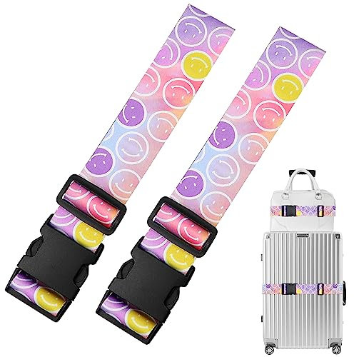 2Pack Travel Luggage Straps Set, Adjustable Luggage Straps for Suitcases,Suitcase Belts with Quick Release Buckle for Luggage Suitcase Baggage