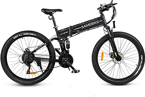 SAMEBIKE Bicicleta Eléctrica Plegable para Adultos de 26 Pulgadas, Batería Extraíble de 48V 14Ah Freno Hidráulico E-Bike