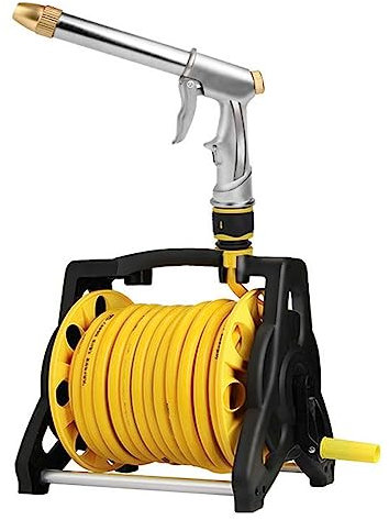 Carrello avvolgitubo da giardino, universale, portatile, in lega di alluminio, facile da raccogliere, organizer per tubo flessibile per esterni, giardino, cortile, prato, pastorale, cortili (35 m)