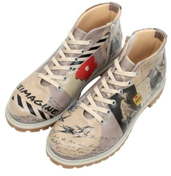 DOGO Dam veganskt beige ankelboots med dragkedja - Reimagine Motiv-38, Beige färg, 38 EU
