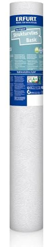 Erfurt Strukturvlies Basic 404 überstreichbare Vliestapete weiß Strukturtapete 1 Rolle 10,05 x 0,53m