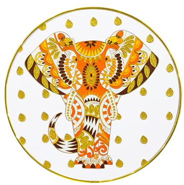 TANZEQI Cloisonné-Malerset, Chinesische Cloisonné-Emaille-Kunst des glückverheißenden Elefanten, Wandkunst, Gerahmt, Dekoratives Gemälde, Modernes Geschenk, Dekorativ, Immaterielles Kulturerbe (25 cm)