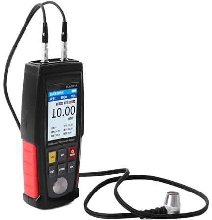 Misuratore di Spessore Digitale con Sonda, Misuratore di Spessore Elettrico Misuratore di Spessore Ad Ultrasuoni per Tubi di Vetro, Metallo, Ceramica