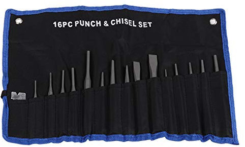 Scalpello per Meccanica, Punzone per Scalpello per Meccanica, Punzoni per Meccanica e Set di Scalpelli, 16 Pezzi Punzoni per Meccanica e Set di Scalpelli Perno Conico Centrale Calibro a Freddo