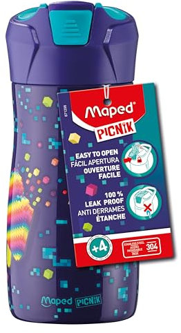 Maped PICNIK Edelstahl-Trinkflasche PIXEL PARTY 430 ml