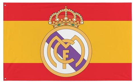 Gemelolandia | Bandera de Fútbol con Bandera de España 150x90cm | De Fútbol, de Deportes, para los amantes del Deporte, decoración de espacios
