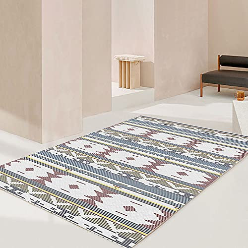 Teppich Weiße Geometrie Flauschig Kurzflor,Mikrofaser Super Weich,Anti-Rutsch,Waschbar,Teppich Webteppich Für Wohnzimmer,Flur,Schlafzimmer Teppichläufer 120X160Cm