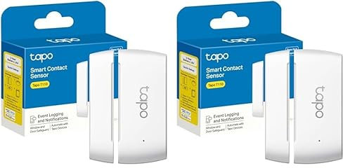TP-Link Tapo T110 - Sensor de Contacto Inteligente, Domótica, Ahorro de Energía, Batería Larga Duración, Alertas de Intrusos, Requiere Hub (Paquete de 2)