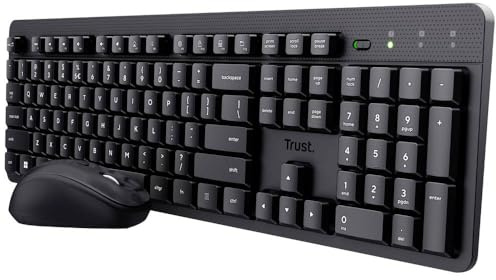 Trust ODY II Bluetooth® Tastatur, Maus-Set mit numerischer Tastatur Deutsch, QWERTZ Schwarz