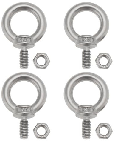 OTOTEC 4 Sets M5 Hebeösen mit M5 Kontermuttern, 304 Edelstahl Augenschraube für mechanische Ausrüstung, elektrische Stromversorgung, Seetransport