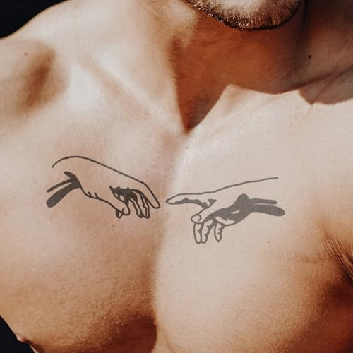 INKSTER Creation of Adam Tattoo – Vegane & Wasserfeste Temporäre Tattoos für Erwachsene – EU-Kosmetikzertifizierte Farbe – Revolutionäres 2-Wochen-Tattoo – Premium Klebe-Tattoos & Fake Tattoo