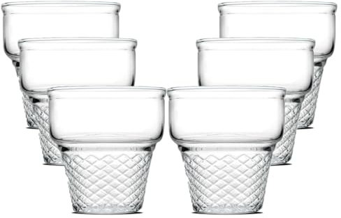 JUANIO Set de 12 Copas de Helado, Cuencos de Postre, Copas de degustación de Cristal para Helados, Aperitivos y Postres y Frutas, capacidad 24 cl