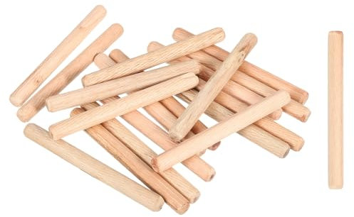 sourcing map 30 tasselli in legno scanalato con estremità smussate e affusolate, 10 mm x 100 mm, per mobili, artigianato, fai da te, 30 pezzi