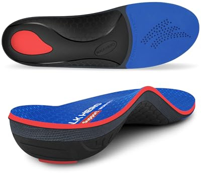 Walkhero Arch Support Inserts for Men & Women - Plantar Fasciitis Insoles with Max Cushion, Orthotics for Heel Pain Relief, Work Boots, Standing All Day (Mens 6-6.5 | Womens 8-8.5, Starry Blue)