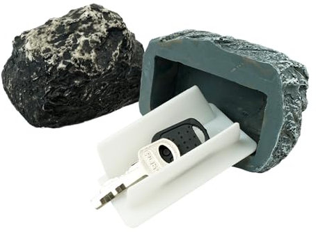 2 Stück Stein Schlüsselversteck für Draußen Geheimversteck Schlüssel Versteck Draußen Schlüsselversteck Stein Geheimfach Unauffällig Geldverstecke für Versteckter Gartenschlüssel Zwei Anders Steine