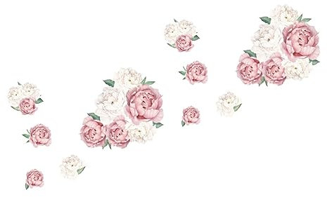 HOMSFOU 2stücke Peony Muster Wandaufkleber Selbstklebend Für Kreative Wanddekoration Dunklem Installieren Geeignet Für Glatte Wände Und Fliesen Für Schlafzimmer Und Wohnzimmer
