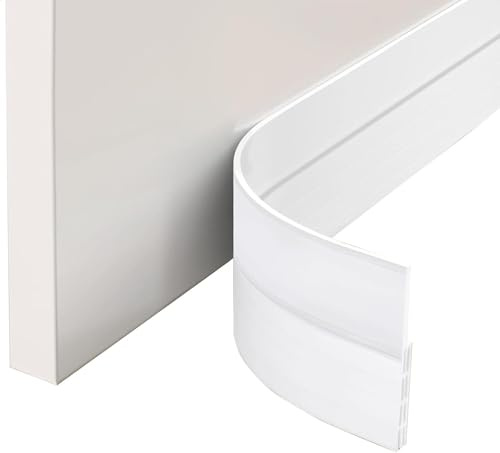 EXTSUD 2-pack självhäftande under dörr svepande väder skalning ljudisolerad gummi botten tätningsremsa dragstoppare dragstoppare uteslutare, 99 cm längd x 5 cm bredd
