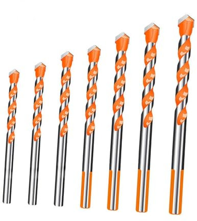 Milageto 7x Trapano Multifunzionale Kit Trapano per Calcestruzzo Set Trapano per Muratura Trapano Elettrico per Mattoni Legno e Piastrelle Pp