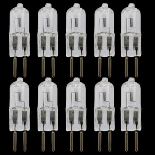 UGEFKMQ Halogen Stiftsockellampe GY6.35 12V 20W Halogen Glühbirne G6.35 24V 50W Wolfram Halogenlampe G6.35 220V 100W GY6.35 Bi-pin Dimmbar 10 Stück 50 W 24V