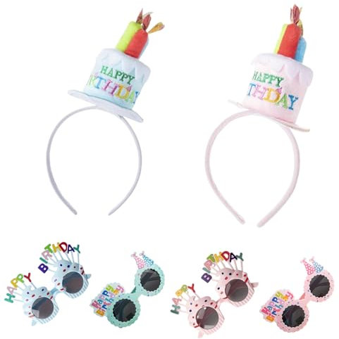 Hachera 6 Piezas Sombrero De Fiesta De Cumpleaños, Cumpleaños Diademas Sombrero, Gafas De Cumpleaños, Mini Gorra De Fiesta Tiara, Diadema Happy Birthday Para Adultos, Disfraces, Fiesta De Cumpleaños