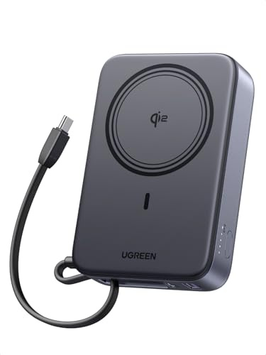 UGREEN for MagSafe Power Bank Qi2 15W Magnetic Fast Charging 20000mAh Wireless Portable Charger with Built-in Cable PD 30W Battery Pack Compatible with iPhone Air/17/16/15/14/13/12 Series