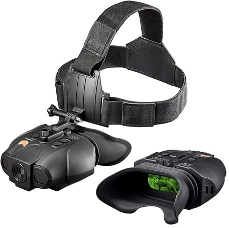 Nachtsichtbrille - Nightfox Swift Max-Kopf-montiertes Nachtsicht-Fernglas, Weitwinkel-1x-Linse, NVG, Nahviertel-Militär-Stil, Infrarot-Fernglas für Erwachsene, Low-Light-Kamera, NVG