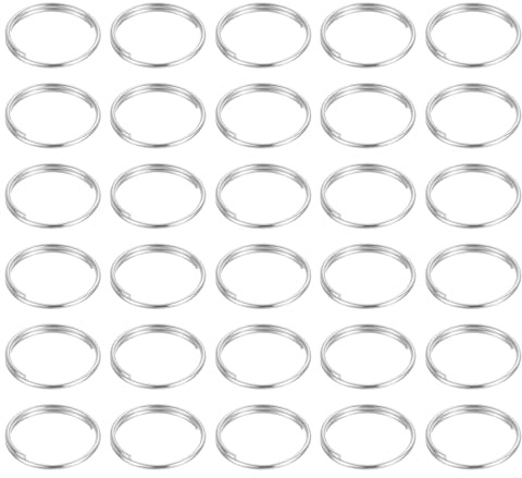 QUARKZMAN Lot de 50 anneaux fendus à double boucle de 12 mm, connecteurs ronds, petits anneaux de porte-clés nickelés pour loisirs créatifs, argent