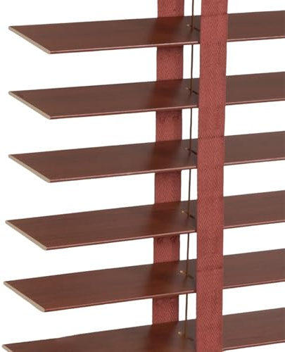 Générique Store Venitien Bois Lamelles 50 mm Larges 60/70/80/90/100/110cm Stores Horizontaux Rideaux Occultants sur Mesure pour Chambre & Salon Installation Facile(Acajou)