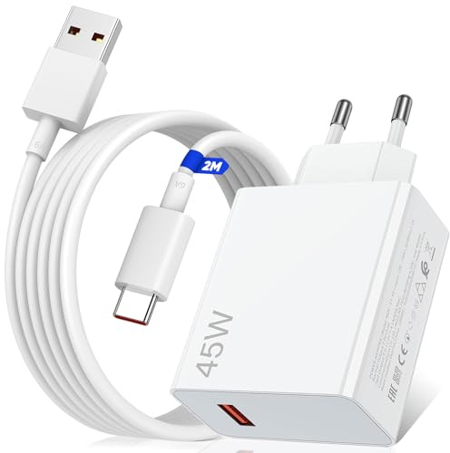 45 W USB-laddare med 6 A typ C-laddningskabel, 2 m för Xiaomi Redmi Note 14 Pro 5G 13Pro 12Pro 11Pro, snabbladdare, USB-laddare, för Xiaomi 14T Pro Poco X7 M6 Pad 7 6 Redmi Pad SE 14C 13