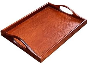 Plato Bandeja de madera de pera, bandeja de madera maciza for jugo y té for el hogar, bandeja de fruta de caoba Vintage, bandeja de almacenamiento en habitación for sala de estar, bandeja for aperitiv