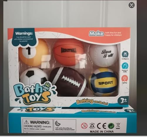 BelleStyle Badespielzeug Baby ab 3 Jahr, 6 Stück Leuchtende Badekugeln als Badespielzeug, LED Badewannen Spielzeug Kinder,Wasserspielzeug Kinder Badewanne Schwimmbad Spielzeug für Jungen Mädchen