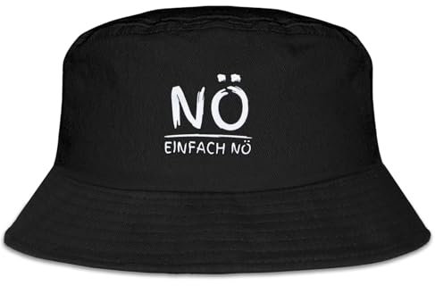 MEJOSER Fischerhut Herren Damen Lustig Schwarz Sommerhut Hut Accessoires Anglerhut Sommer mit Spruch Junge Teenager Mädchen (DE/NL/SE/PL, Numerisch, 56, 58, Nö)