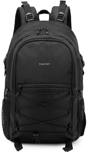 TINYAT Wanderrucksack für Damen und Herren, wasserabweisend, Reiserucksack, Trekkingrucksack, Tagesrucksack, für Camping, Klettern, Sport, Schwarz/T110433, 30L/T110433B