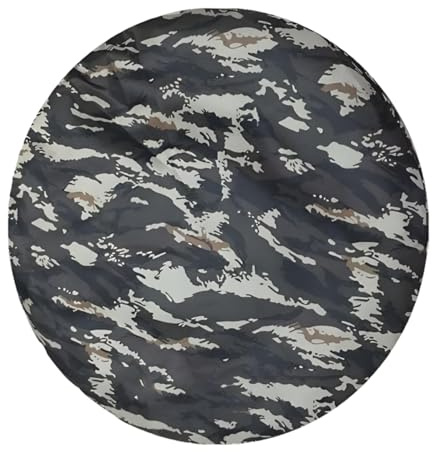 LKRXW Reserveradabdeckung Reifenabdeckungen Ersatzradabdeckung Reserveradhaube 600D Wasserdicht Staubdicht Reifencover für Durchmesser (60cm-69cm/24-27) Anhänger LKW Camo Schwarz