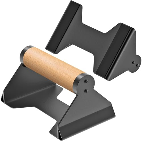 Kipika Barres de pompes, supports de pompes, poignées ergonomiques en bois, coussinets de base en caoutchouc antidérapants, barres parallettes pour équipement de musculation et de gymnastique（Bois）