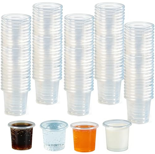 RUIBIFU Schnapsgläser Plastik 400Stück Schnapsbecher 2cl/ 20ml, Plastikbecher Shotgläser Plastik Party, Festival, Event Trial Cup Shotbecher