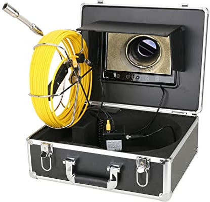 Endoscopio, 9 Monitor 2 0m 30m 50m. Videocamera di ispezione del tubo con DVR. Disco HD 1000TVL. di endoscopio industriale conduttura di scarico(50m)