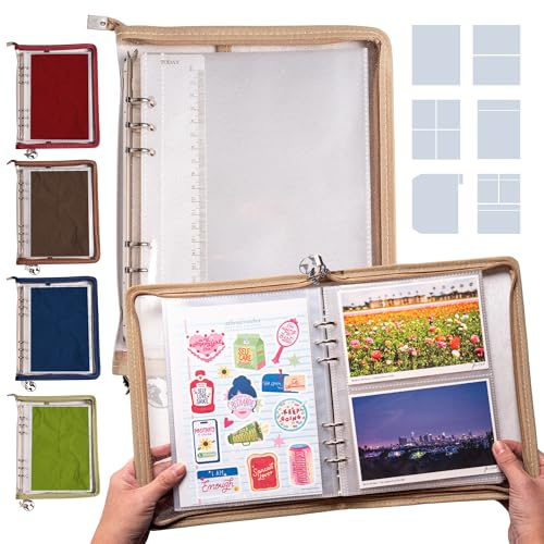 Navy Peony Wander Keeper raccoglitore di cancelleria (kaki Serengeti) - buste A5/A6, colori viaggio, organizer con zip - Per adesivi, cartoline, photocards