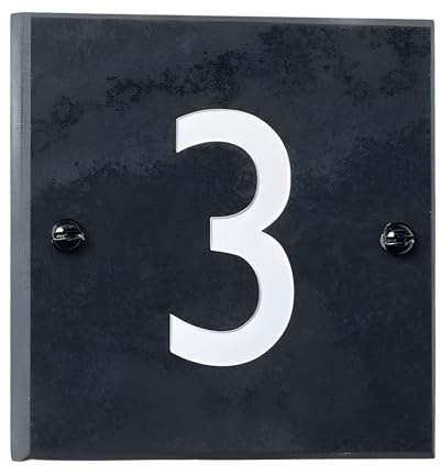 House Signs Direct Engraved Slate House Sign 10x10cm, Grey, Weatherproof