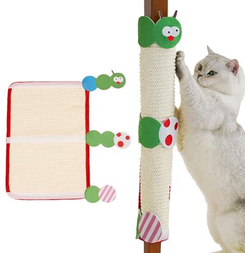 Shaersu Tappetino Graffiatoio per Gatti - Graffiatoio per Gattini in Sisal a Forma di,Tappeto Graffiante Adesivo Salvamobili,per Divano Sedia Soggiorno Camera Ufficio Ringhiere Scale Cornice Porta