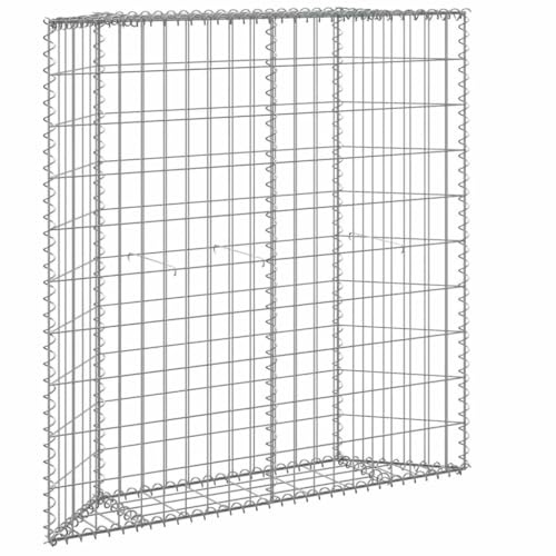 Jardinière surélevée en gabion, forme trapézoïdale, en acier galvanisé, 100 x 20 x 100 cm, jardinières robustes pour jardin, cour et terrasse