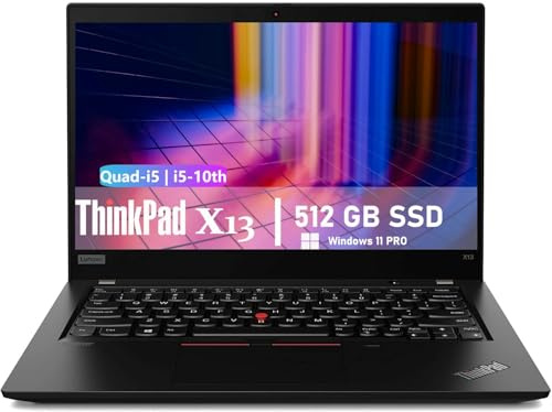 Lenovo ThinkPad X13 Gen 1 Touchscreen Business Laptop, 13.3-Inch FHD Notebook, Intel Core i5-10310U, 16GB RAM, 512GB SSD, QWERTY Keyboard, Windows 11 Pro (Renewed)