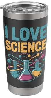 I Love Science Beaker Atom Chemistry Fun Stainless Steel Insulated Tumbler