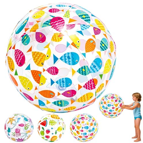 POPOYU 20.1/27.9 Inch Inflatable Beach Ball,Giant Inflatable Balls,Swimming Pool Balls,Transparent BeachBalls Large for Swimming Pool Party,Pool Ball for Summer Beach Water Games Pool Party Supplies