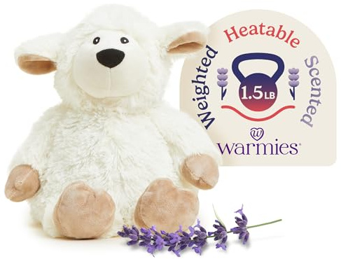 Warmies Warmflauschiges Mikrowellengeeignetes Schaf (Weizenkörner, Lavendel) - Plüschtier - Weiß - Schaf-Form