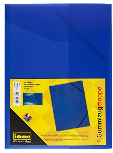 Idena - Sammelmappe mit Gummizug für DIN A4, aus Polypropylen, transluzent blau, 1 Stück