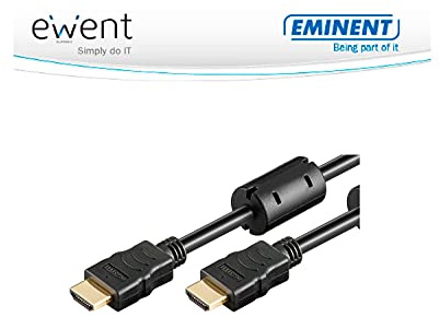 Ewent EW-130109-150-N-P Cavo HDMI 1.4 con Ethernet e Ferriti A/A, Maschio-Maschio, Supporta 3D Fino a 1920x1080p, 15 Metri
